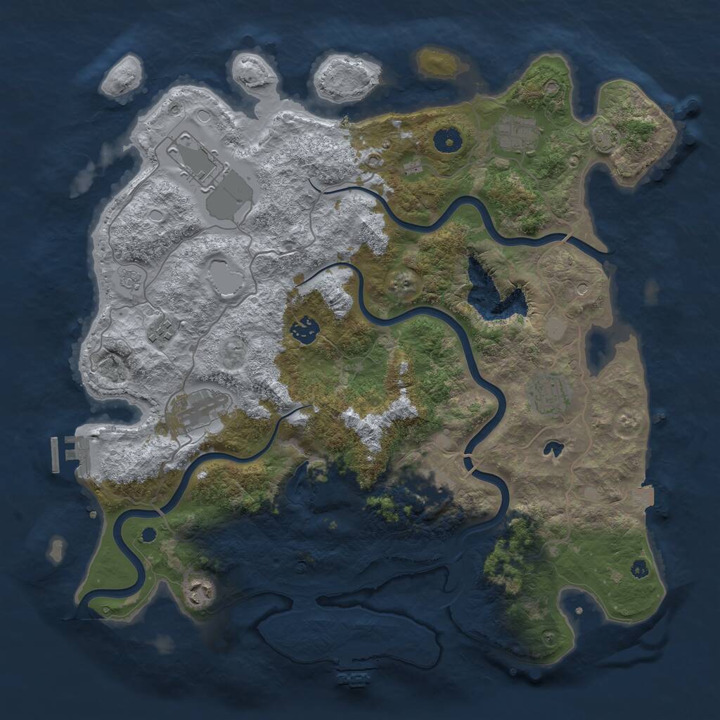 Rust Map: Procedural Map, Size: 4000, Seed: 81871291, 14 Monuments