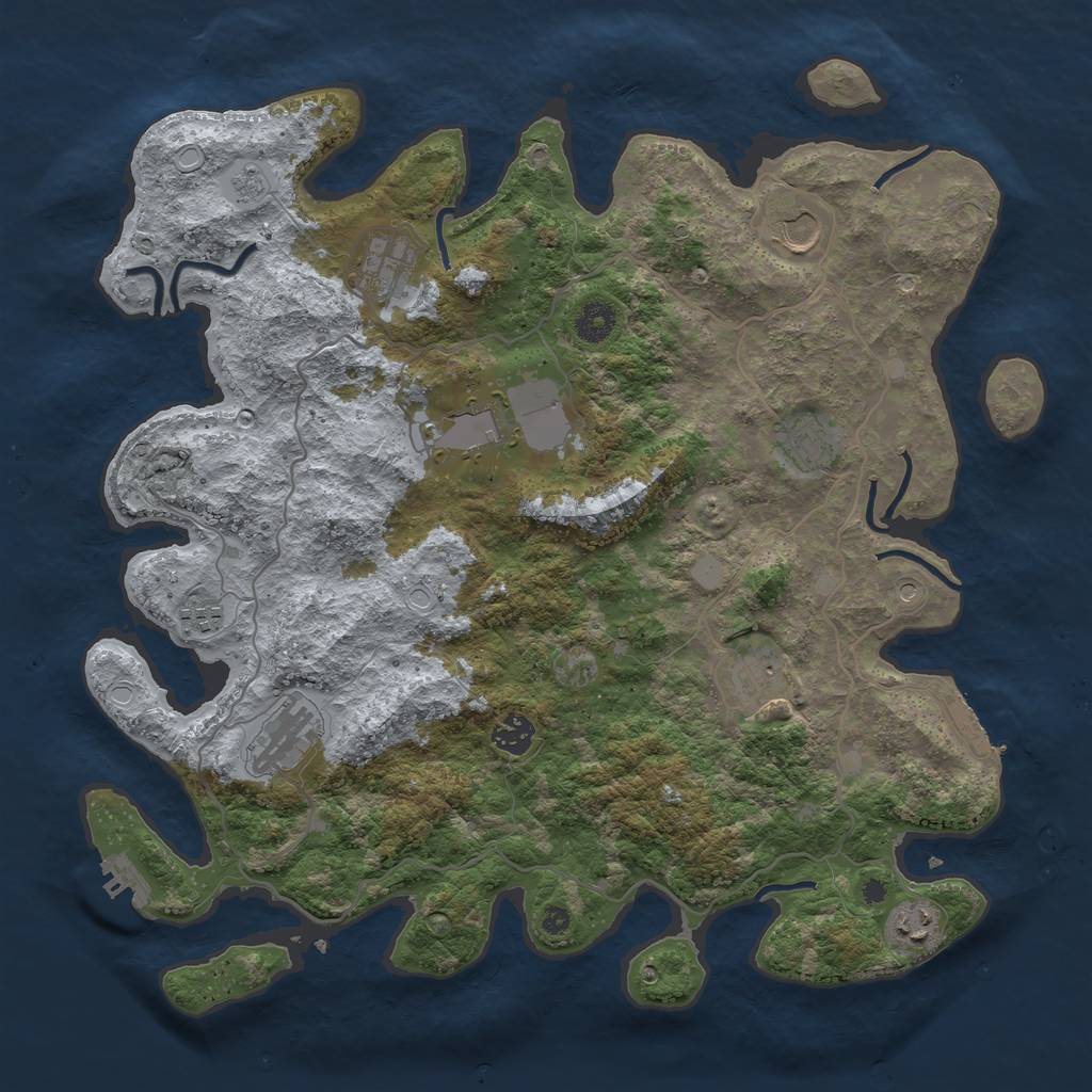 Rust Map: Procedural Map, Size: 4000, Seed: 1497960136, 18 Monuments