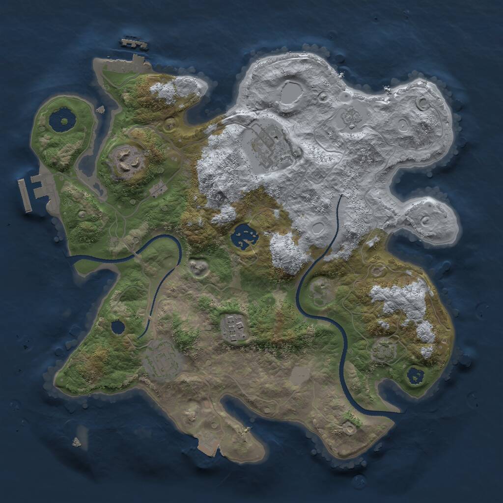 Rust Map: Procedural Map, Size: 3000, Seed: 1269759835, 10 Monuments