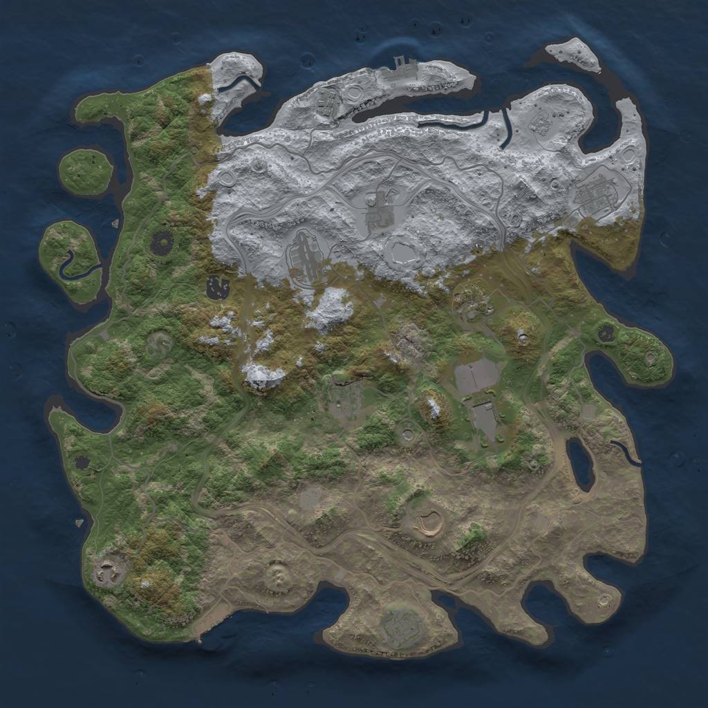 Rust Map: Procedural Map, Size: 4250, Seed: 479574200, 20 Monuments