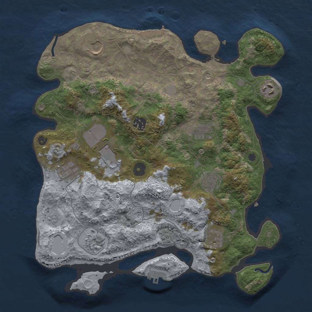 Rust Map: Procedural Map, Size: 3500, Seed: 19889570, 19 Monuments