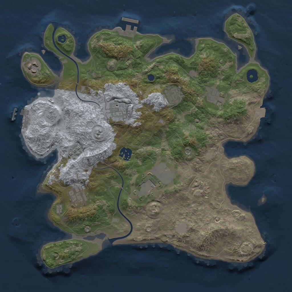Rust Map: Procedural Map, Size: 3500, Seed: 1196778530, 15 Monuments