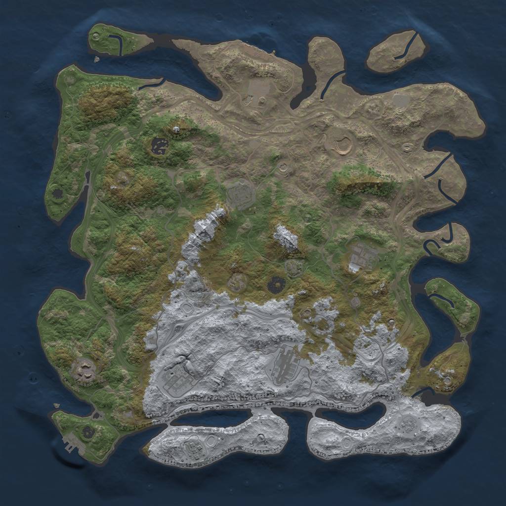 Rust Map: Procedural Map, Size: 4250, Seed: 208, 17 Monuments