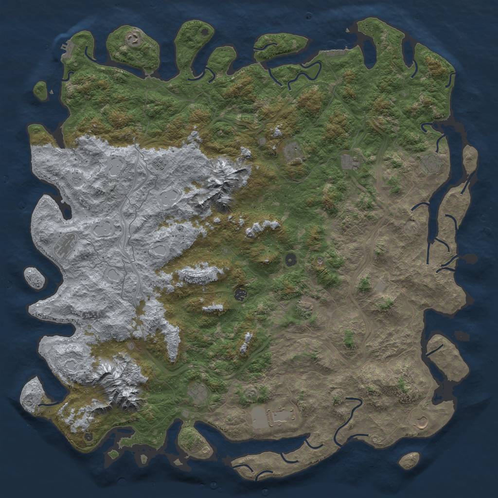 Rust Map: Procedural Map, Size: 6000, Seed: 585717092, 18 Monuments