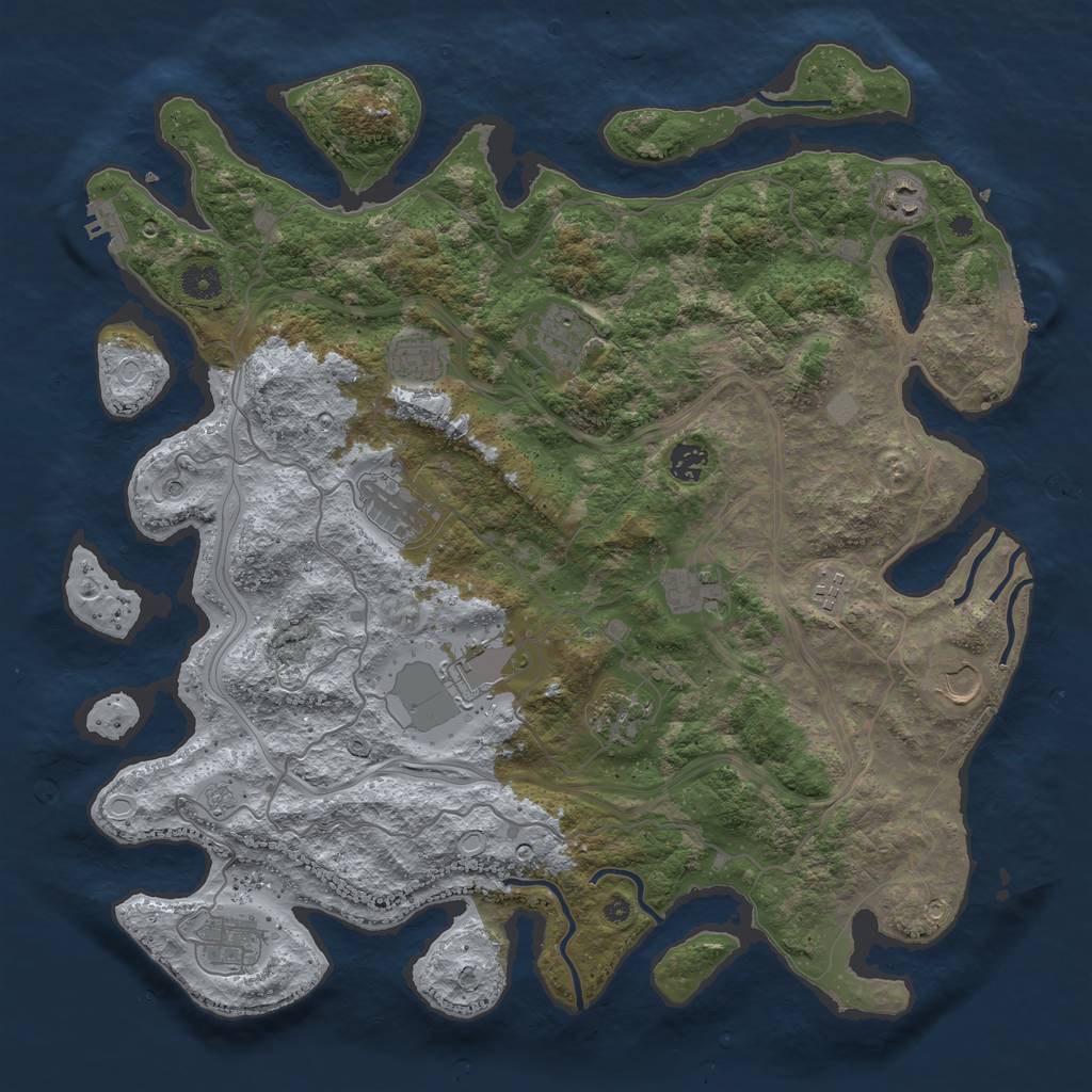 Rust Map: Procedural Map, Size: 4250, Seed: 459057476, 20 Monuments