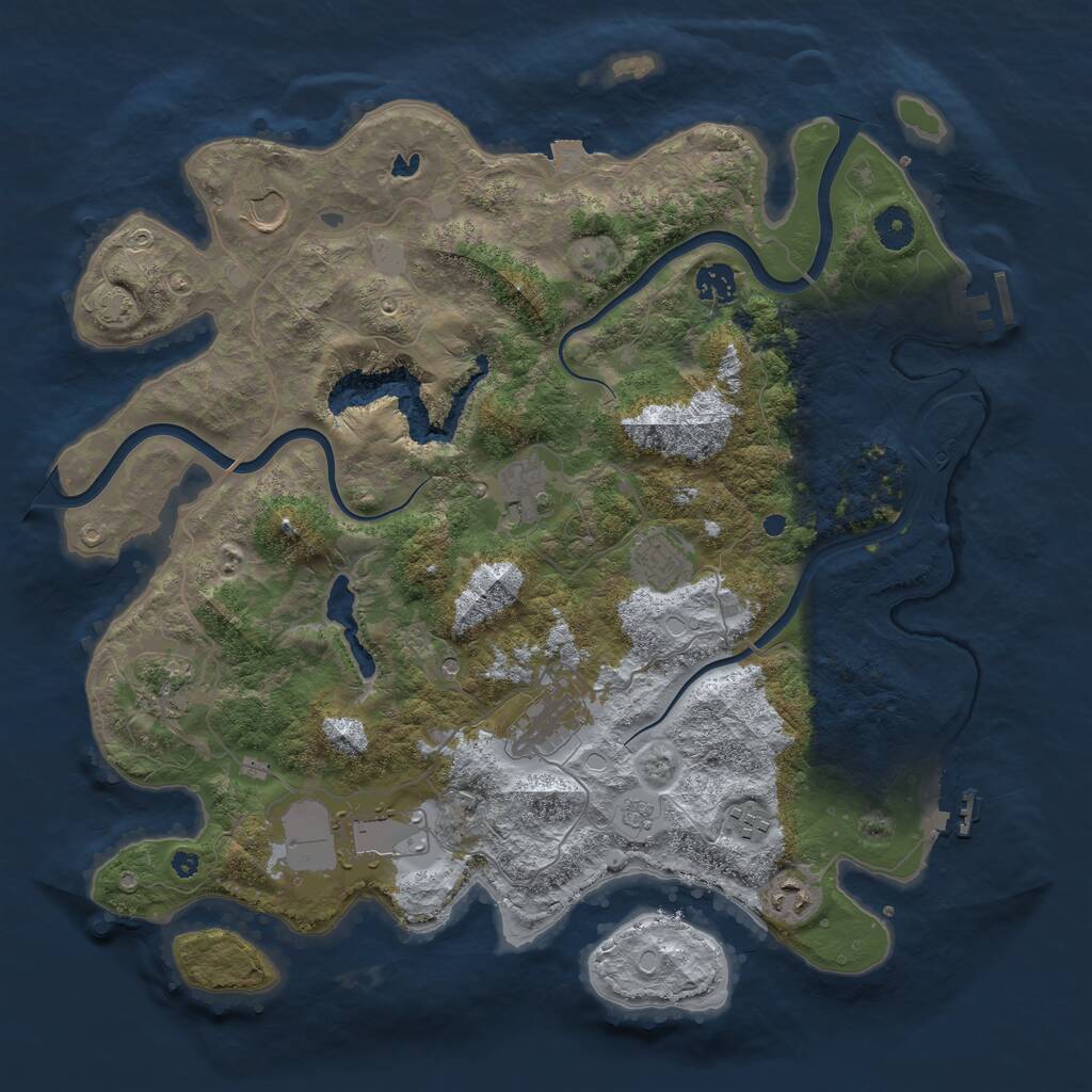 Rust Map: Procedural Map, Size: 4000, Seed: 1340006690, 15 Monuments