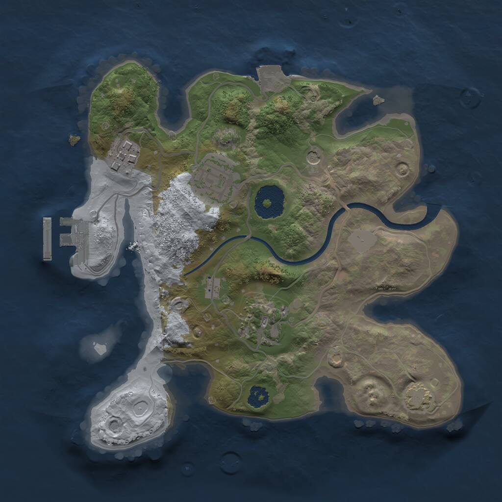 Rust Map: Procedural Map, Size: 2350, Seed: 3963494, 7 Monuments