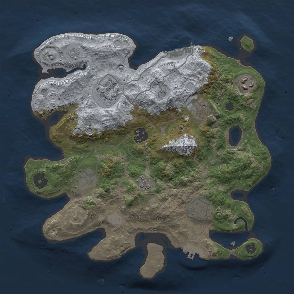 Rust Map: Procedural Map, Size: 3000, Seed: 804420913, 16 Monuments