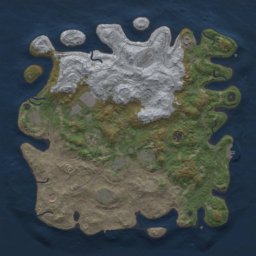 Rust Map: Procedural Map, Size: 4250, Seed: 1395046643, 18 Monuments