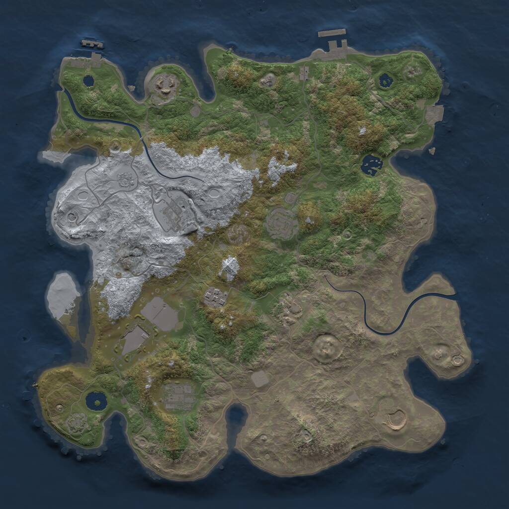Rust Map: Procedural Map, Size: 3700, Seed: 134717916, 15 Monuments