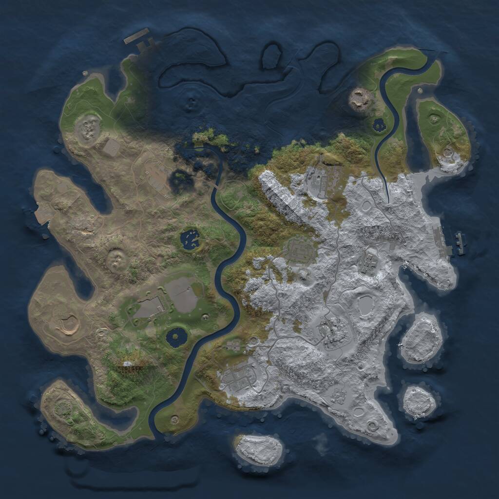 Rust Map: Procedural Map, Size: 3750, Seed: 98037042, 16 Monuments