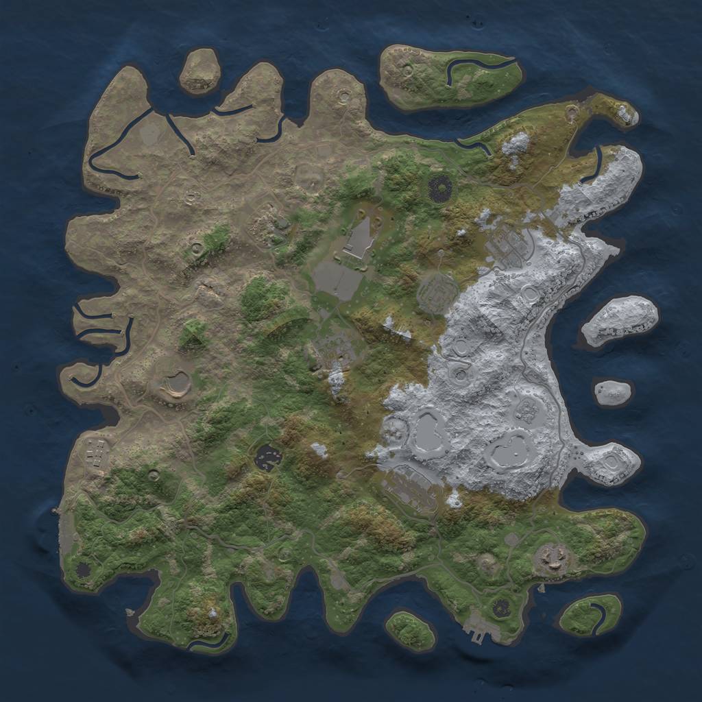 Rust Map: Procedural Map, Size: 4000, Seed: 755781335, 19 Monuments
