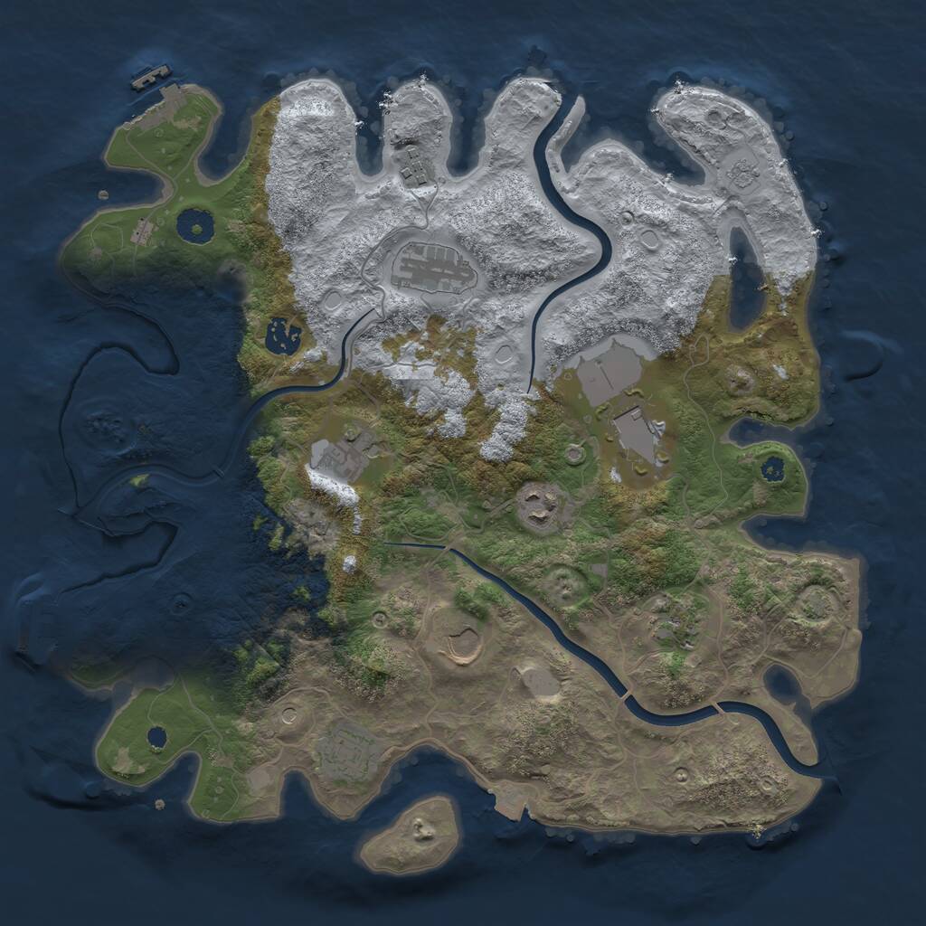 Rust Map: Procedural Map, Size: 3750, Seed: 96369064, 15 Monuments