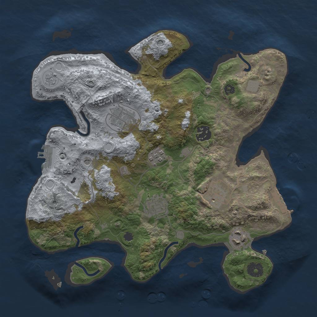 Rust Map: Procedural Map, Size: 3000, Seed: 750197221, 15 Monuments