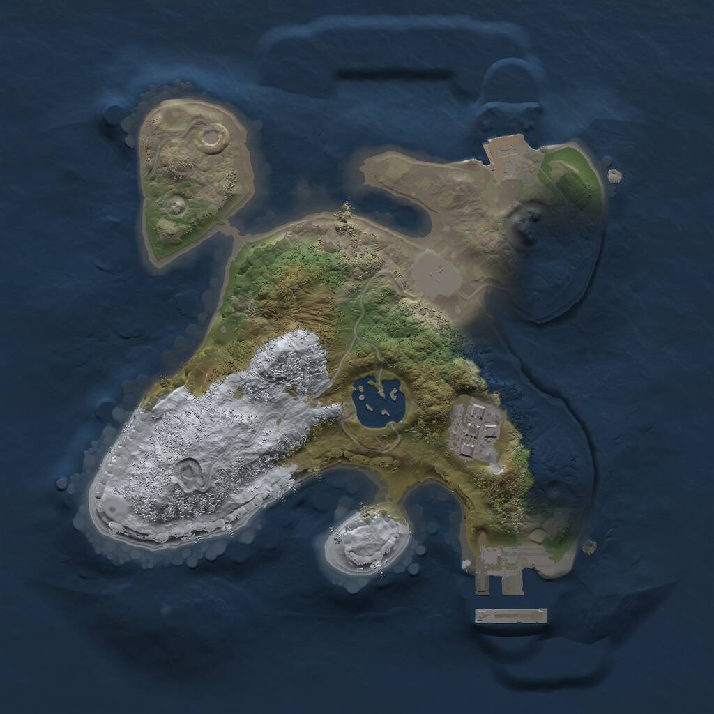 Rust Map: Procedural Map, Size: 2000, Seed: 360160989, 4 Monuments