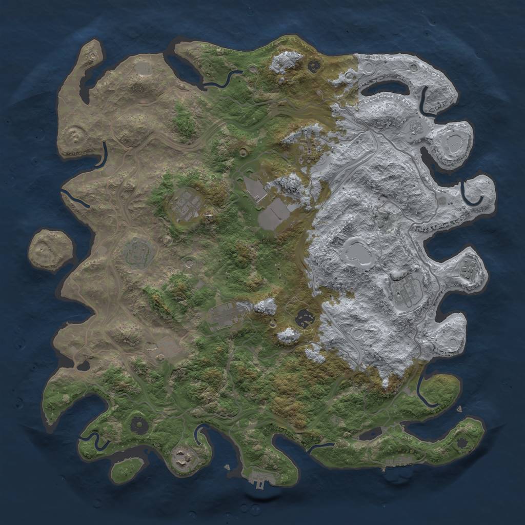 Rust Map: Procedural Map, Size: 4300, Seed: 908067460, 19 Monuments