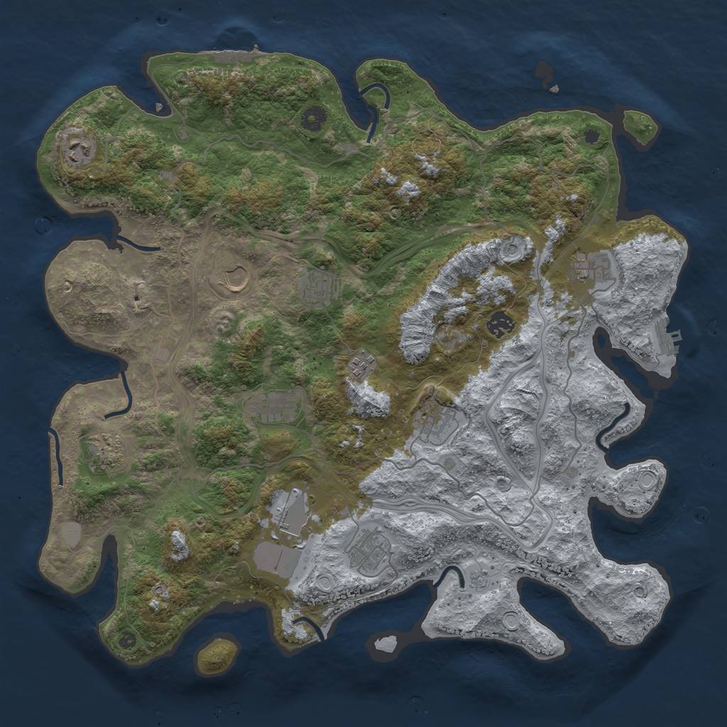 Rust Map: Procedural Map, Size: 4250, Seed: 1600222717, 20 Monuments