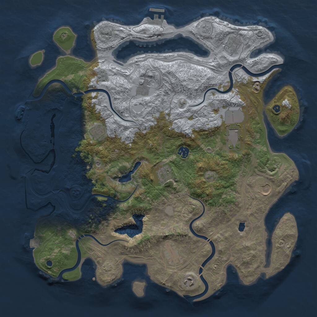 Rust Map: Procedural Map, Size: 4250, Seed: 123594168, 16 Monuments