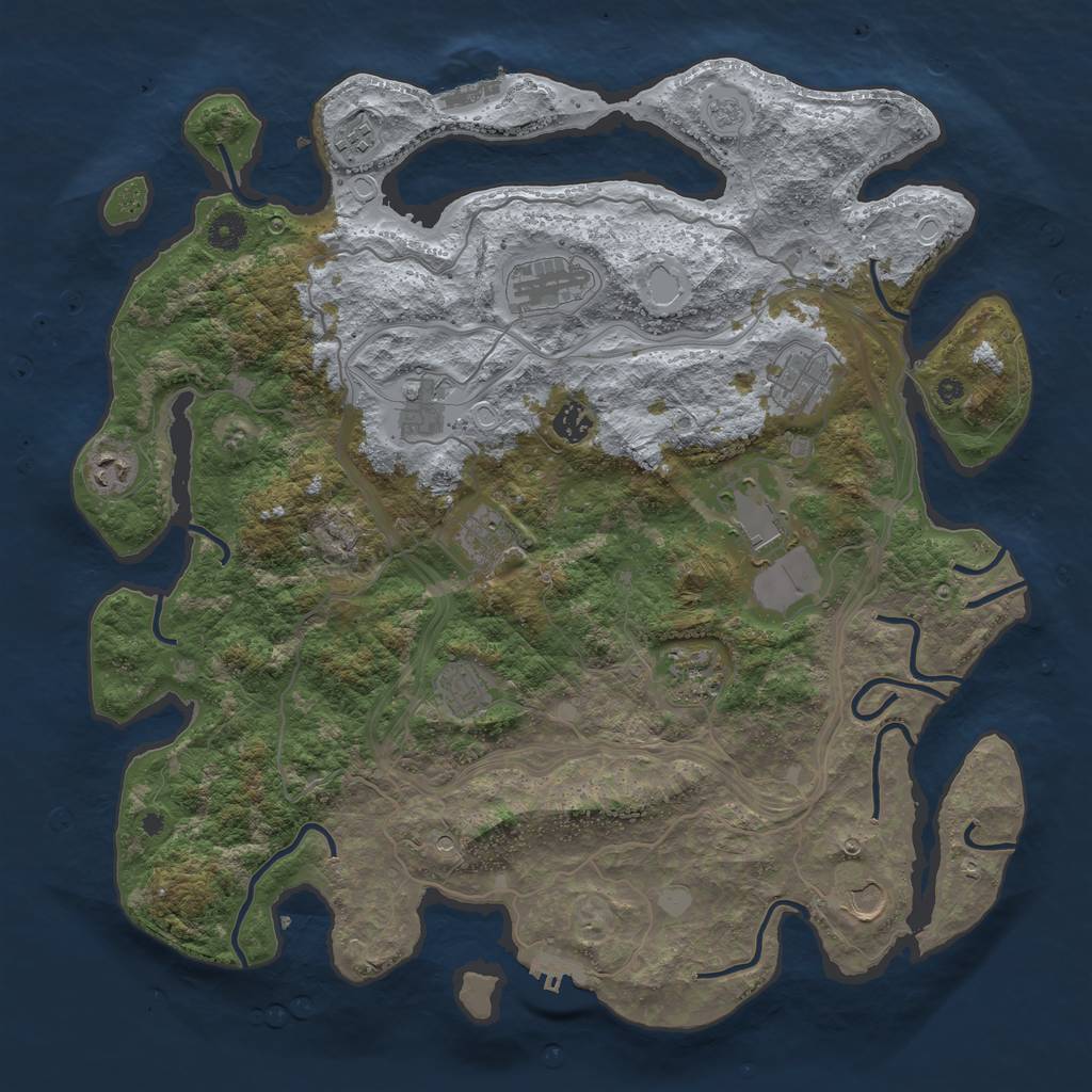 Rust Map: Procedural Map, Size: 4250, Seed: 123594168, 20 Monuments