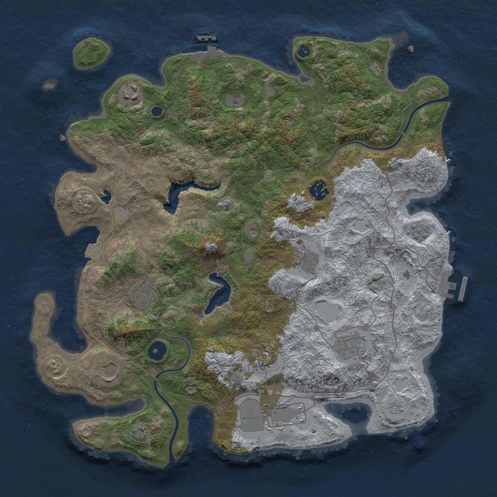 Rust Map: Procedural Map, Size: 4000, Seed: 218621569, 15 Monuments