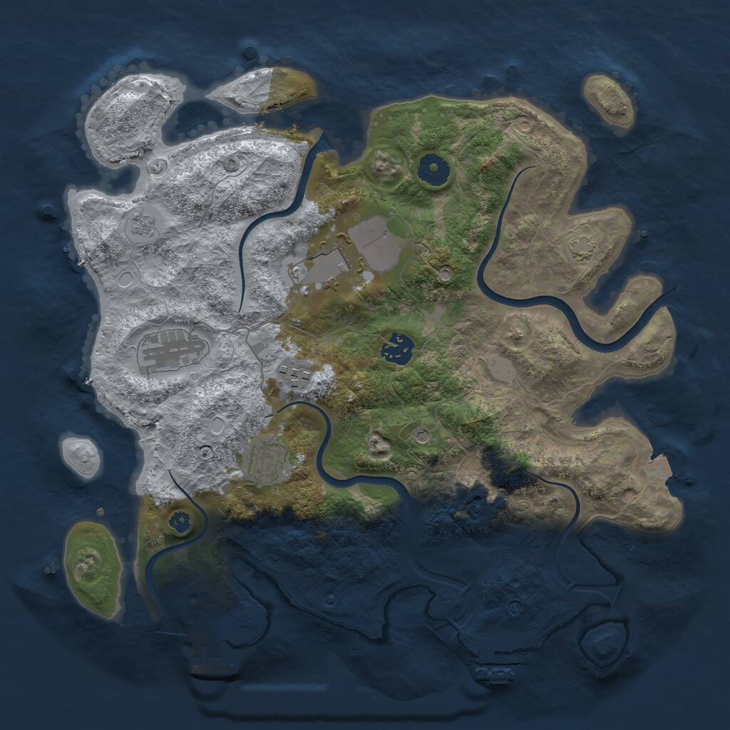 Rust Map: Procedural Map, Size: 3500, Seed: 252956734, 11 Monuments