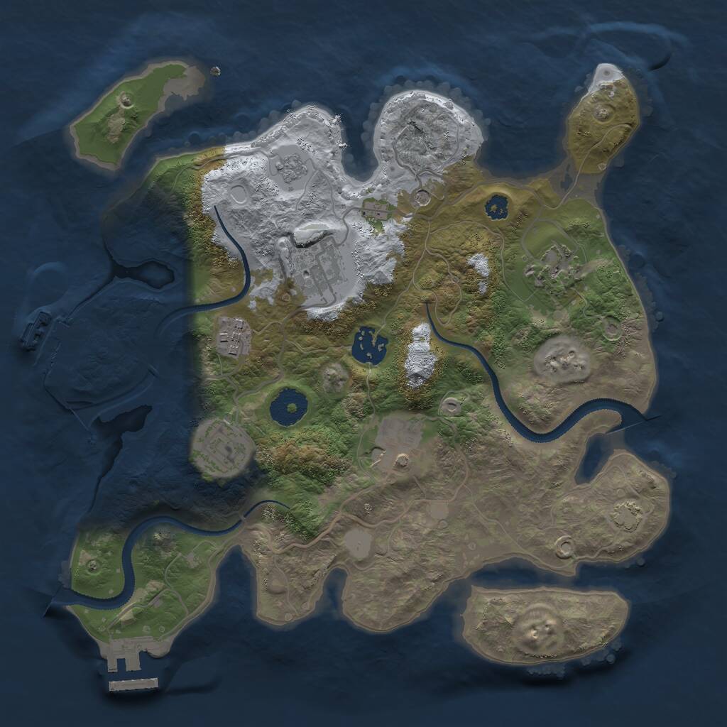 Rust Map: Procedural Map, Size: 3000, Seed: 161935409, 12 Monuments