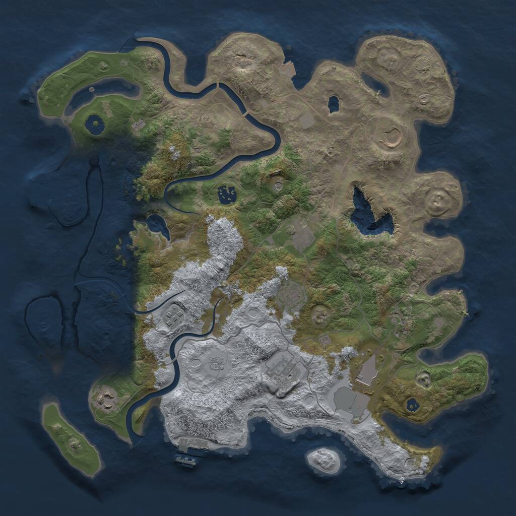 Rust Map: Procedural Map, Size: 4000, Seed: 939488991, 15 Monuments