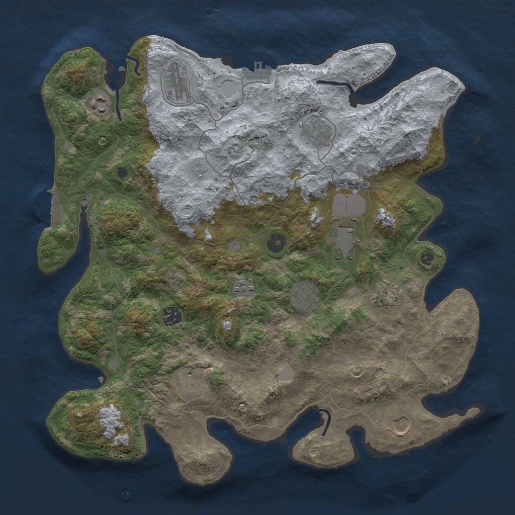 Rust Map: Procedural Map, Size: 4000, Seed: 801527238, 19 Monuments