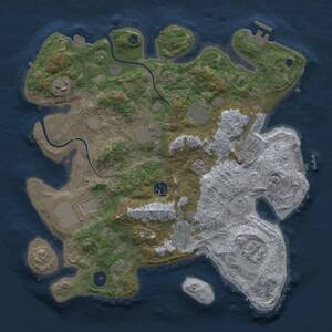 Thumbnail Rust Map: Procedural Map, Size: 3500, Seed: 732136858, 15 Monuments