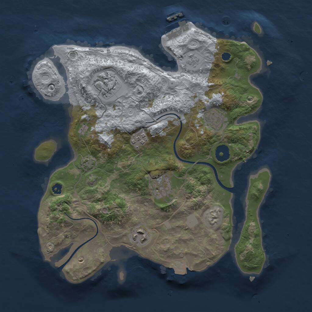 Rust Map: Procedural Map, Size: 3000, Seed: 1546973517, 9 Monuments