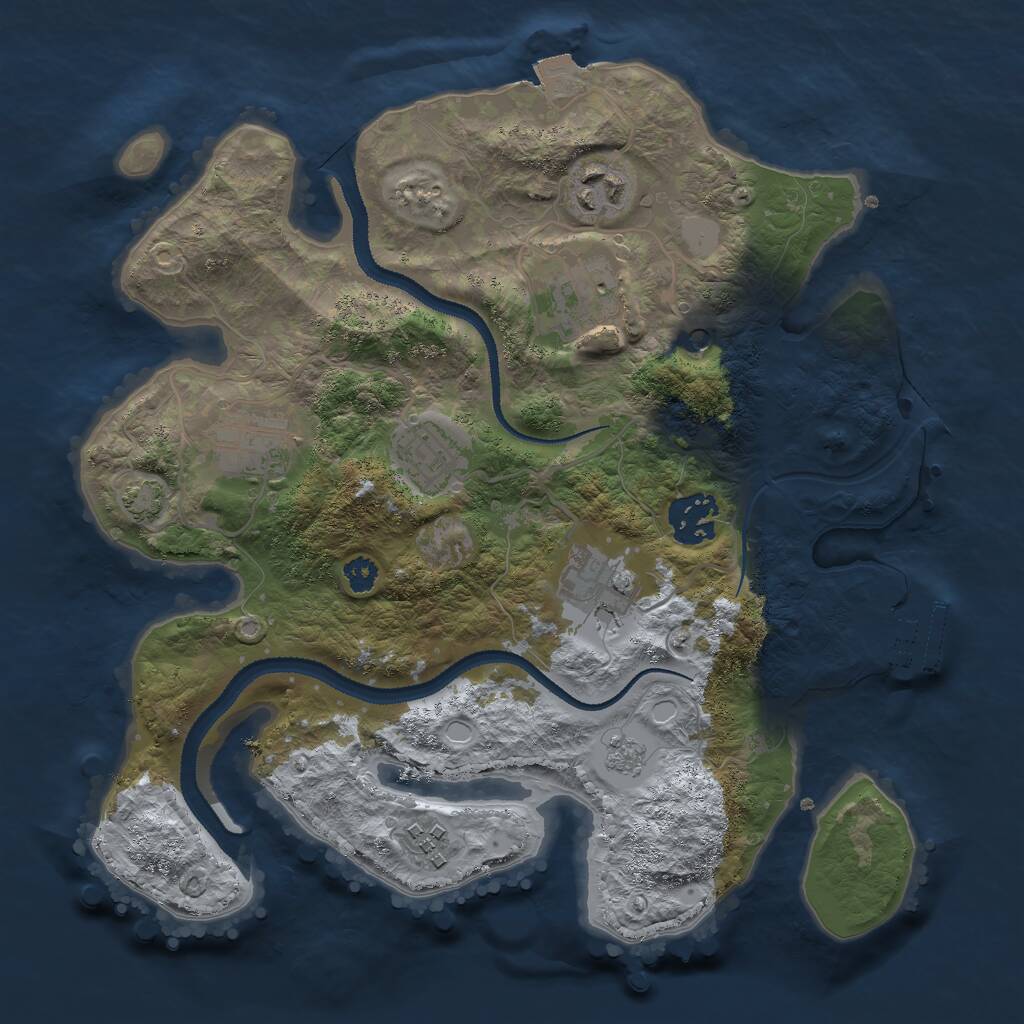 Rust Map: Procedural Map, Size: 3000, Seed: 1958925979, 12 Monuments