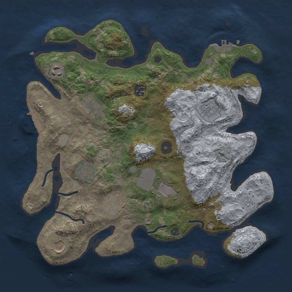 Rust Map: Procedural Map, Size: 3500, Seed: 7448667, 15 Monuments