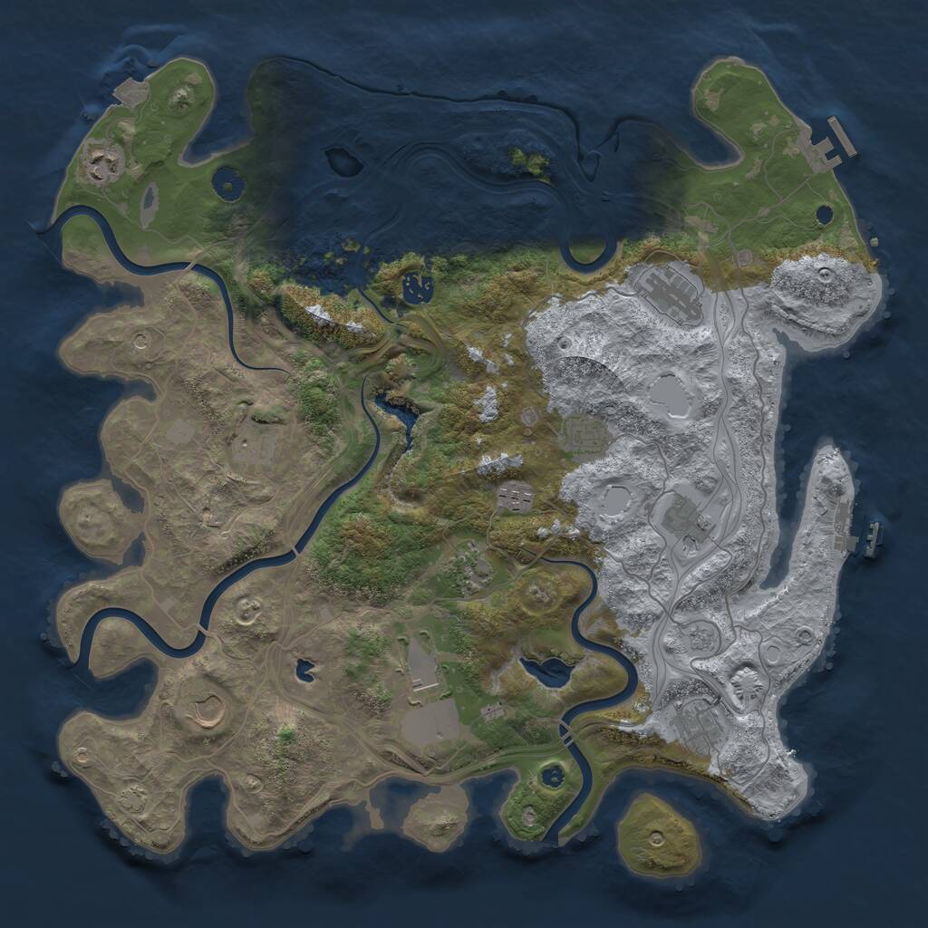 Rust Map: Procedural Map, Size: 4250, Seed: 1192448617, 17 Monuments