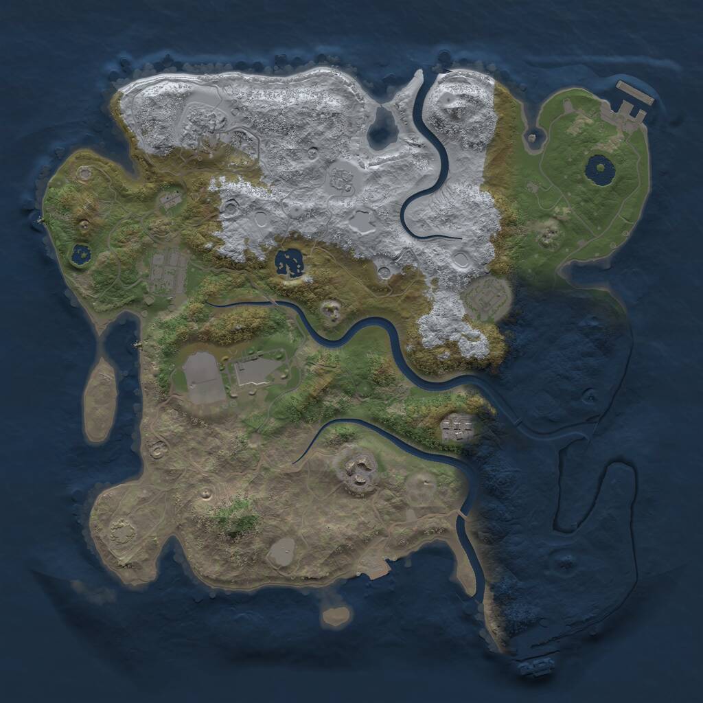 Rust Map: Procedural Map, Size: 3560, Seed: 45353, 13 Monuments
