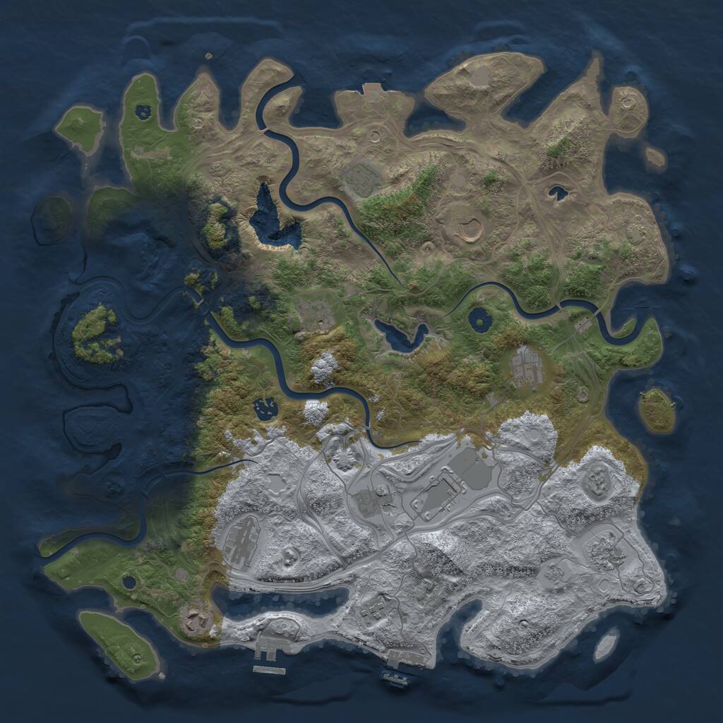 Rust Map: Procedural Map, Size: 4500, Seed: 348, 17 Monuments