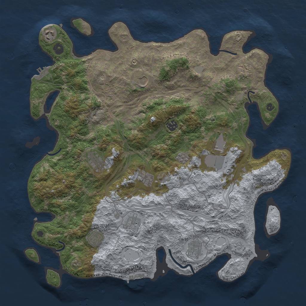 Rust Map: Procedural Map, Size: 4250, Seed: 560567215, 20 Monuments