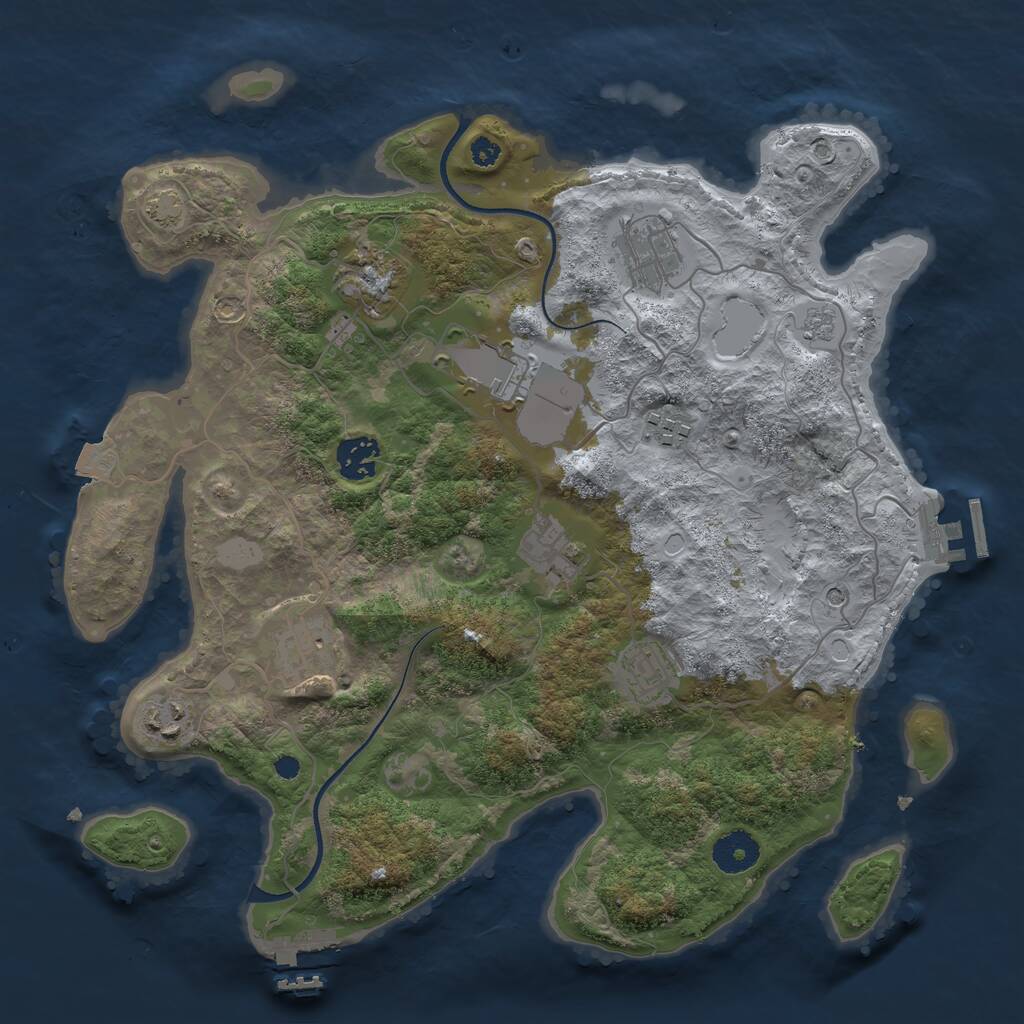 Rust Map: Procedural Map, Size: 3500, Seed: 97723408, 15 Monuments