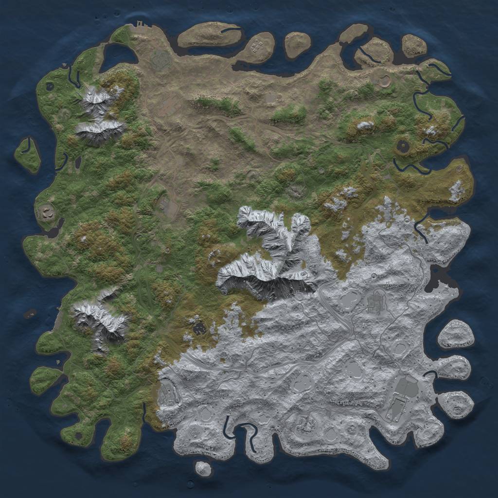 Rust Map: Procedural Map, Size: 6000, Seed: 51018048, 20 Monuments