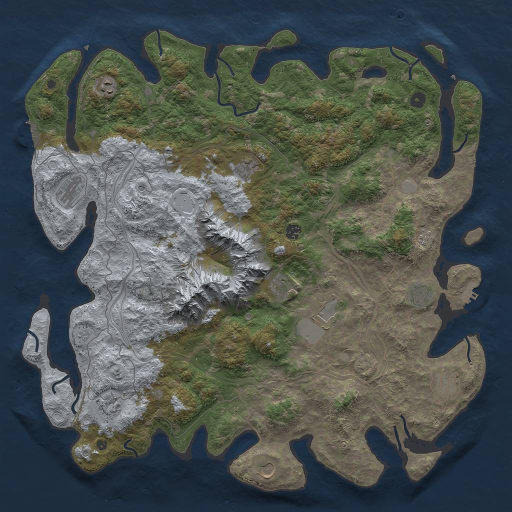 Rust Map: Procedural Map, Size: 5000, Seed: 353535, 20 Monuments