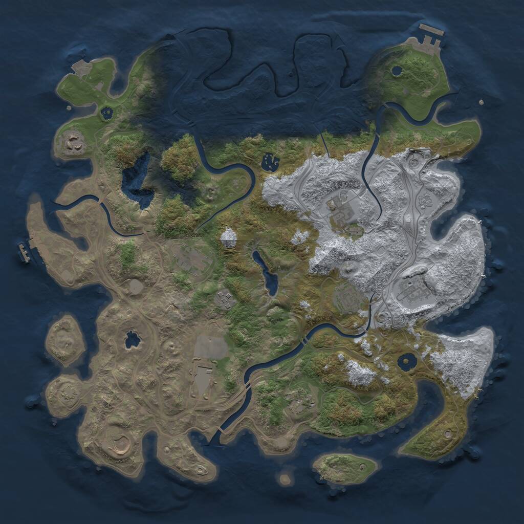 Rust Map: Procedural Map, Size: 4250, Seed: 1853506164, 16 Monuments