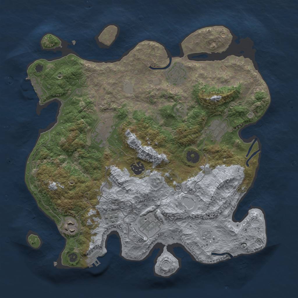Rust Map: Procedural Map, Size: 3400, Seed: 50000, 16 Monuments