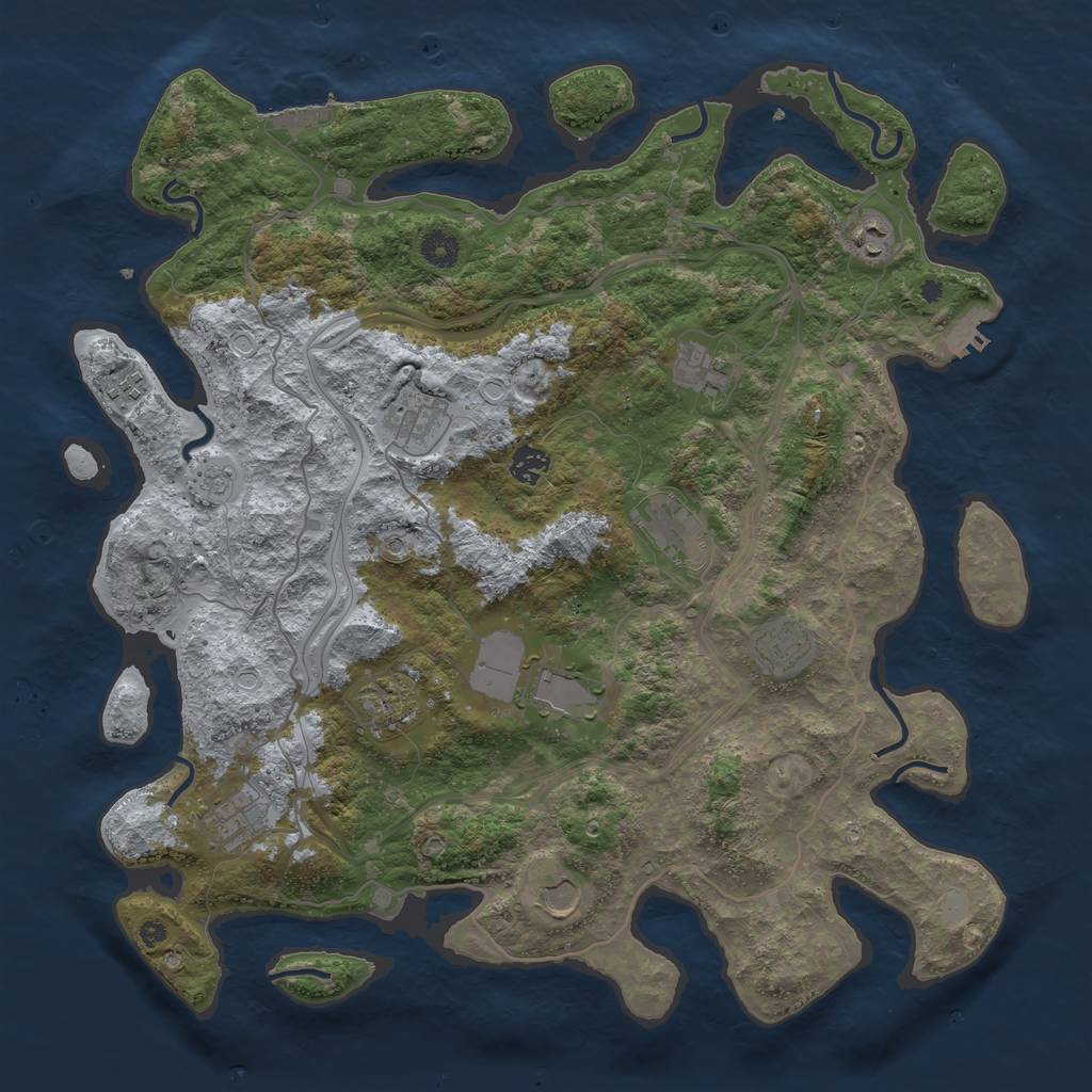 Rust Map: Procedural Map, Size: 4250, Seed: 627712696, 20 Monuments