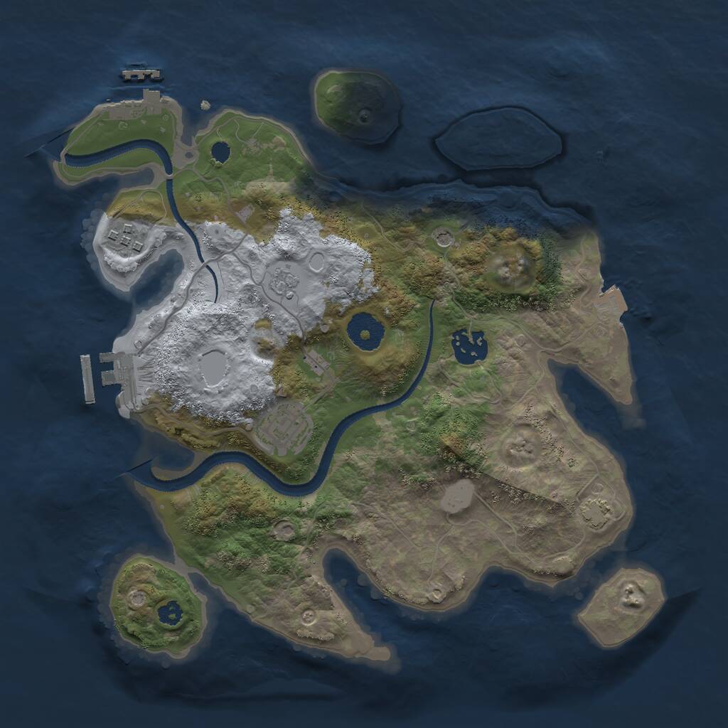 Rust Map: Procedural Map, Size: 3000, Seed: 4091382, 9 Monuments