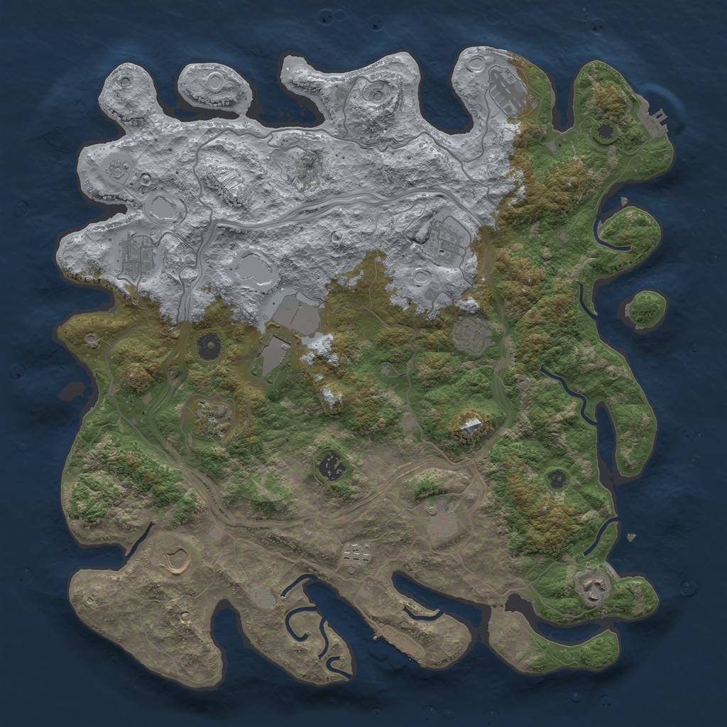 Rust Map: Procedural Map, Size: 4250, Seed: 376227, 20 Monuments