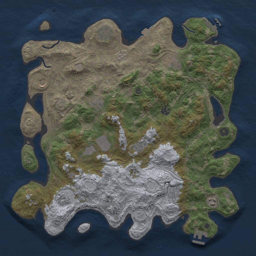 Rust Map: Procedural Map, Size: 4250, Seed: 737209103, 17 Monuments