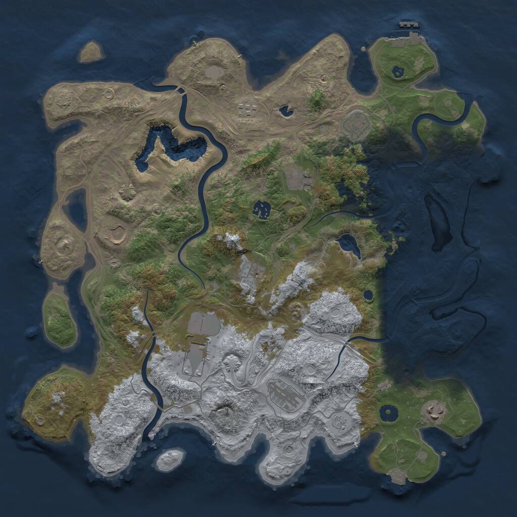 Rust Map: Procedural Map, Size: 4250, Seed: 737209103, 15 Monuments