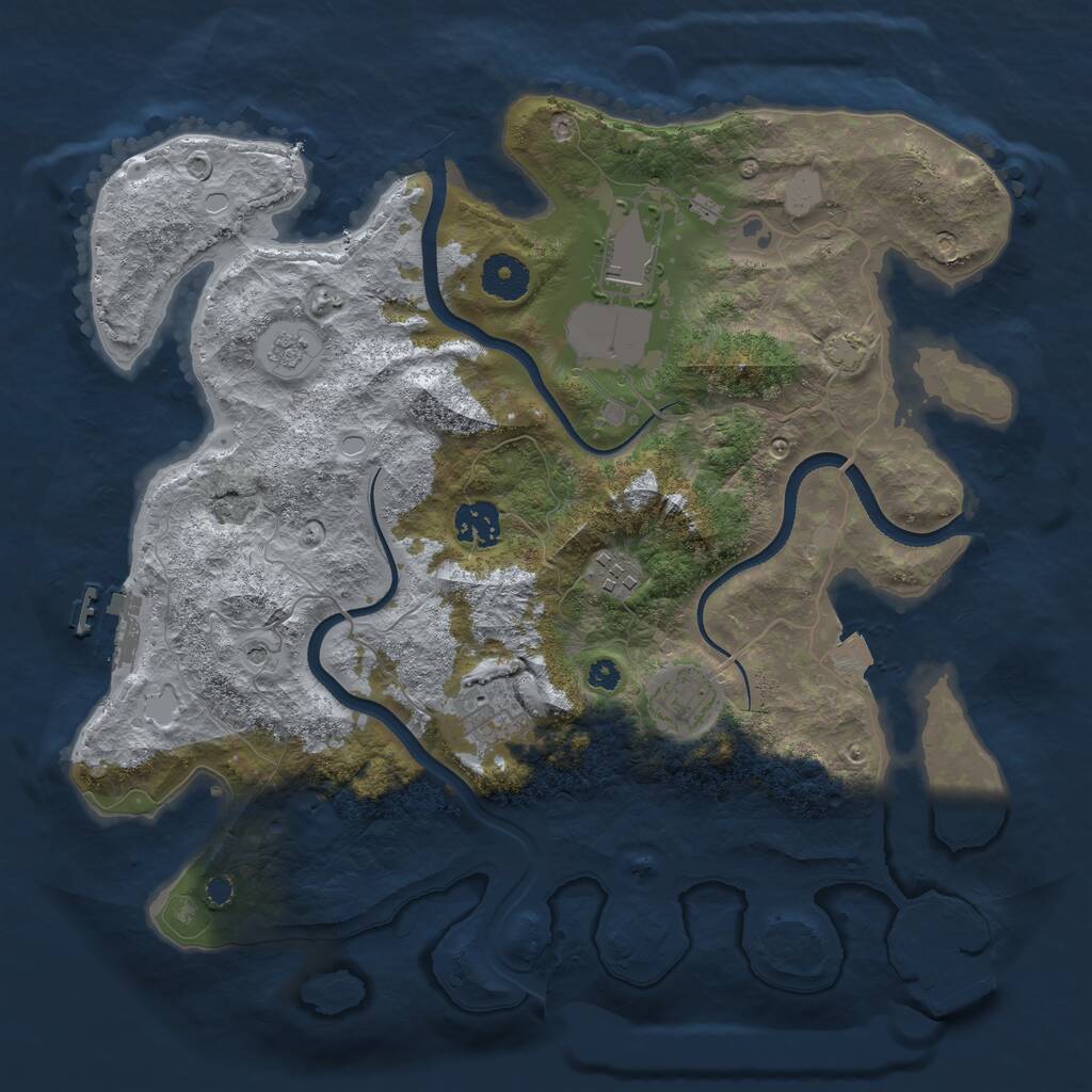 Rust Map: Procedural Map, Size: 3500, Seed: 62518468, 11 Monuments