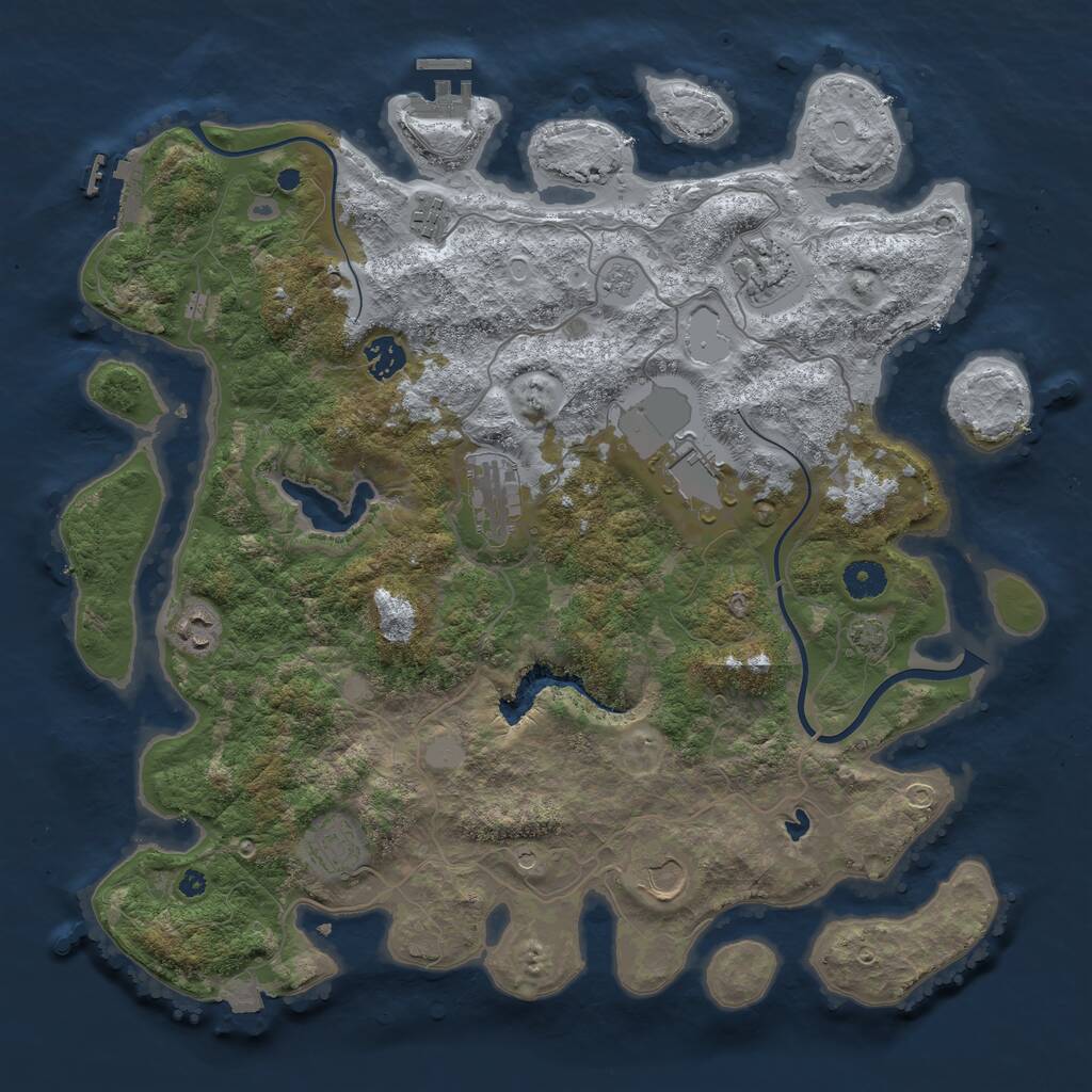 Rust Map: Procedural Map, Size: 4000, Seed: 2131321232, 14 Monuments