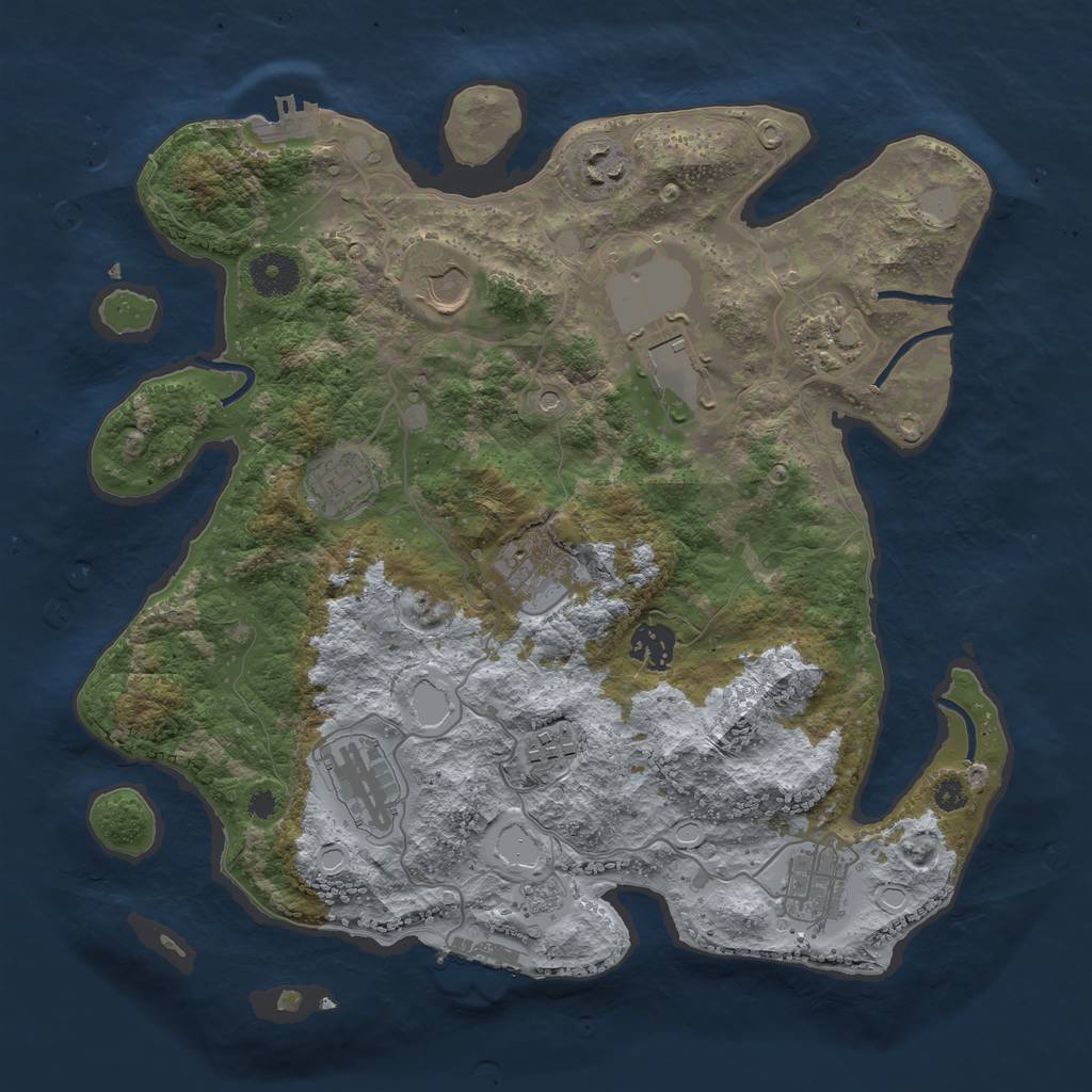 Rust Map: Procedural Map, Size: 3500, Seed: 20221018, 19 Monuments