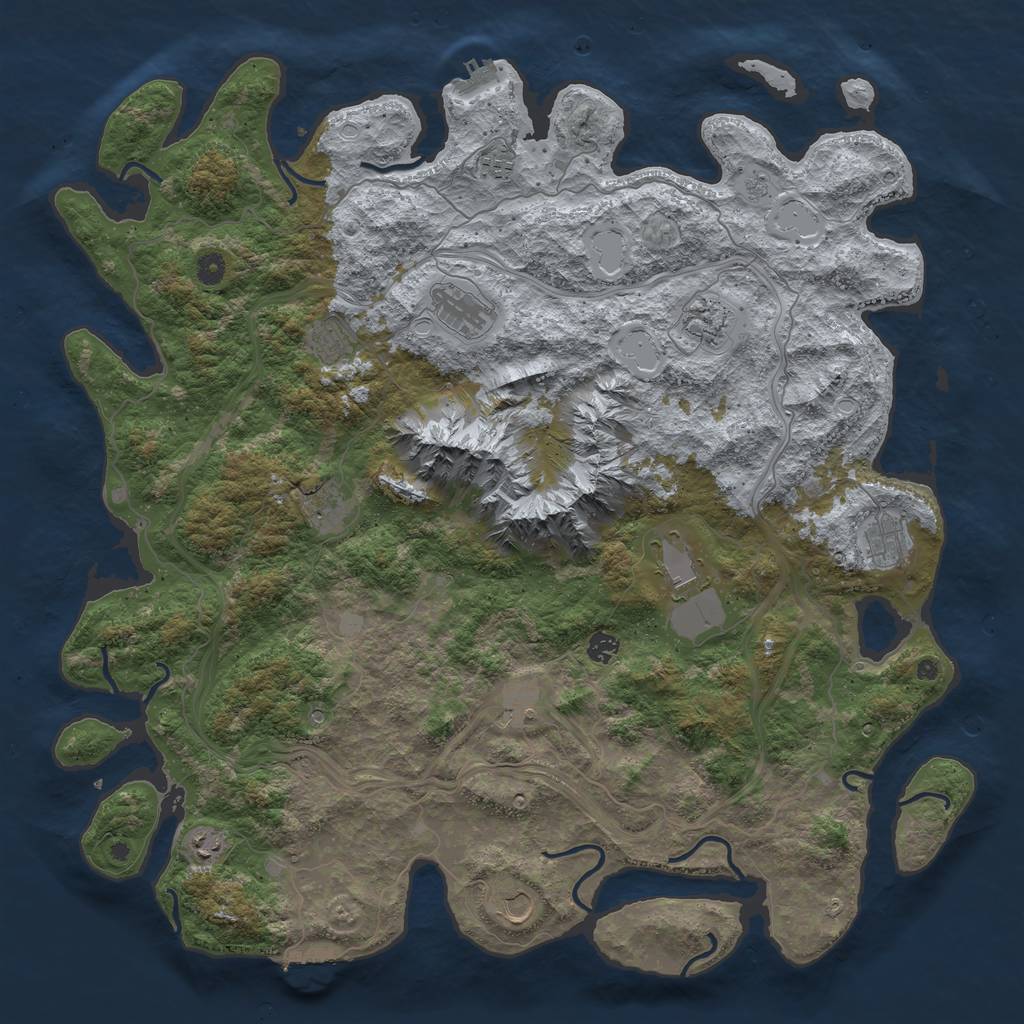 Rust Map: Procedural Map, Size: 5000, Seed: 687322182, 20 Monuments